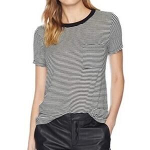 N:PHILANTHROPY Stripe Modal Blend Split Back Pocket Tee Size XS